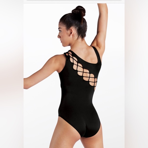 Balera Asymmetric Laced Back Leotard Small Adult - Picture 2 of 6